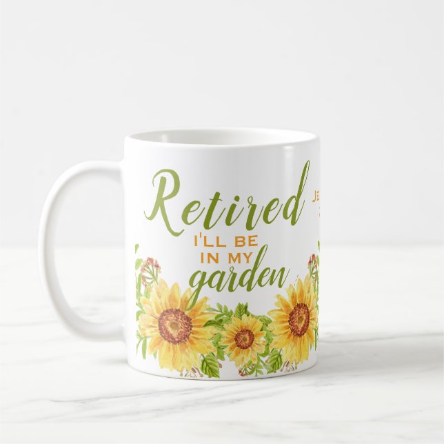 Citation de retraite florale Mug (Gauche)
