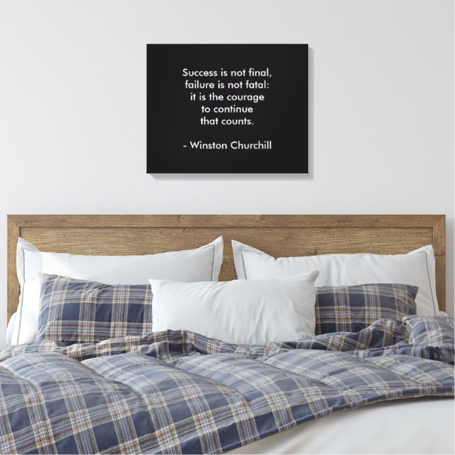 Citation de réussite de Churchill Toile d'art mode (Insitu(Chambre))