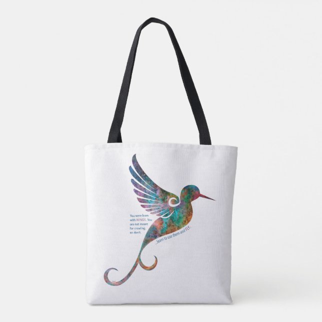 Citation de Rumi avec le sac fourre-tout à colibri (Dos)