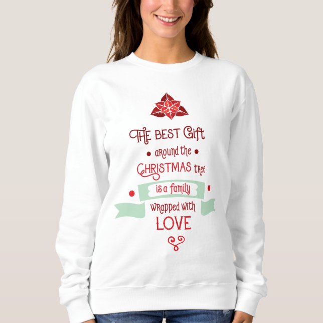 Citation de script festif Sweatshirt blanc (Devant)