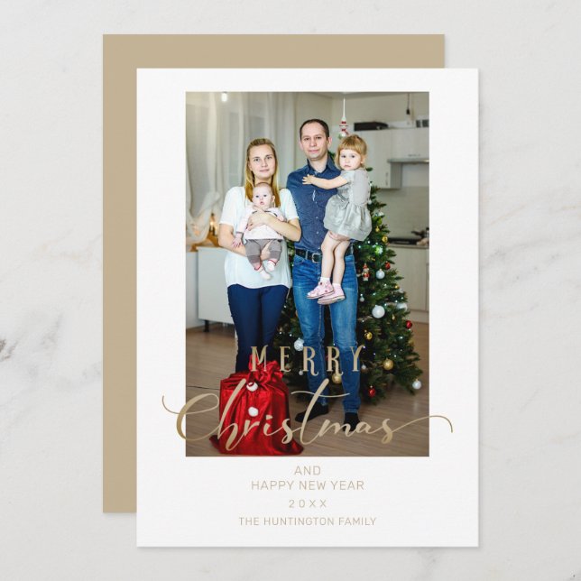 Citation de script Whimsical de Noël Photo classiq (Devant / Derrière)