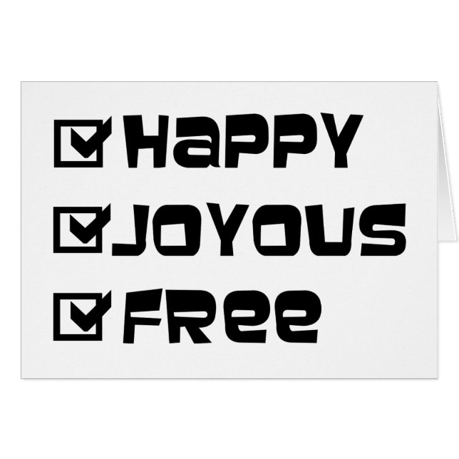 Citation de slogan Joyeux Libre texte graphique am (Devant horizontal)