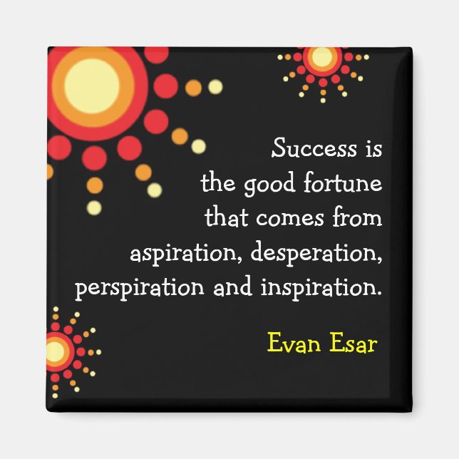 Citation de succès Motivation Magnet noir (Devant)