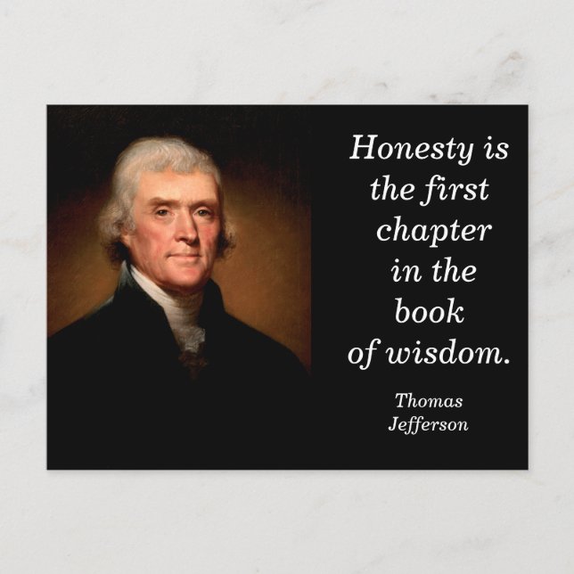 Citation de Thomas Jefferson - carte postale (Devant)