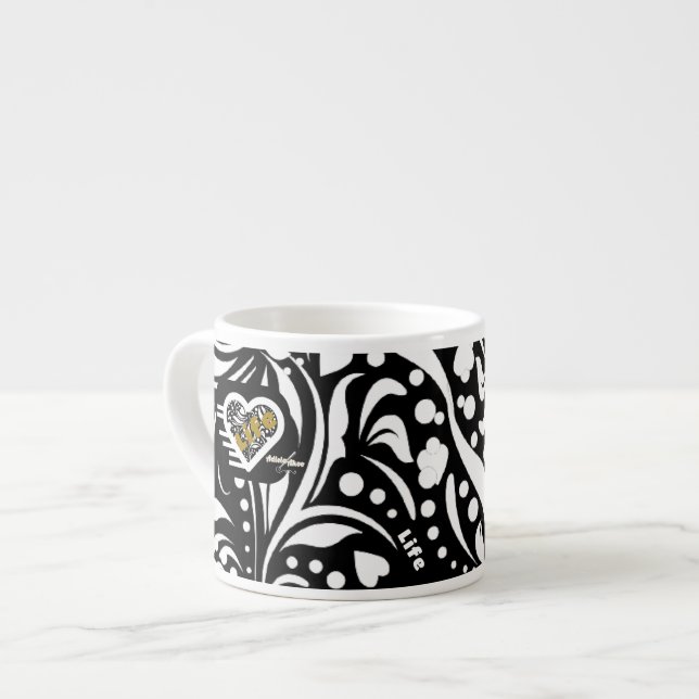 Citation de vie Black Espresso Mug par la poète Ad (Devant gauche)