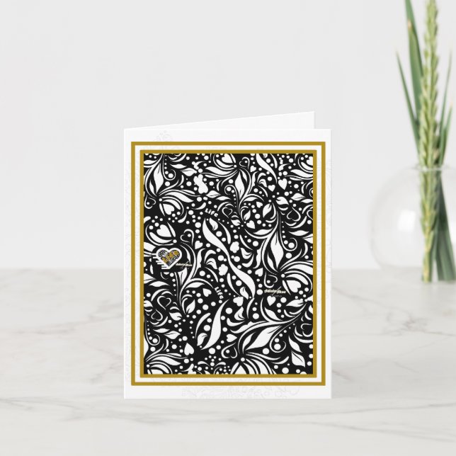 Citation de vie Black Paisley Carte pour notes - A (Devant)