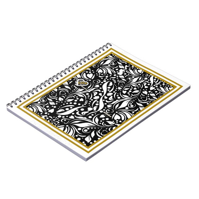 Citation de vie Carnet photo Spirale Paisley Noir (Côté gauche)