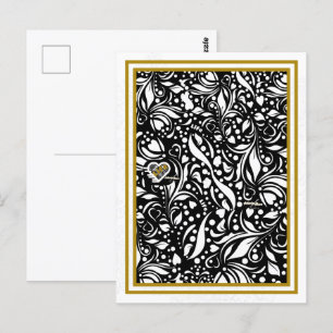 Citation de vie Carte postale Black Paisley - Adie