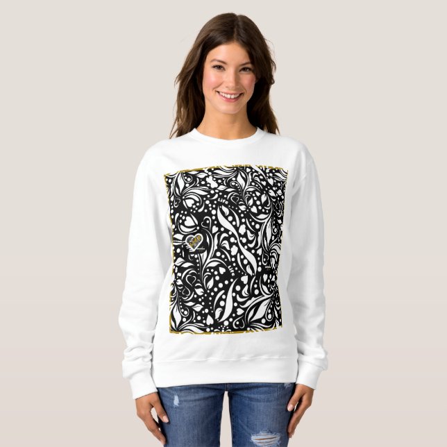 Citation de vie Sweatshirt noir par Adiela Akoo (Devant entier)