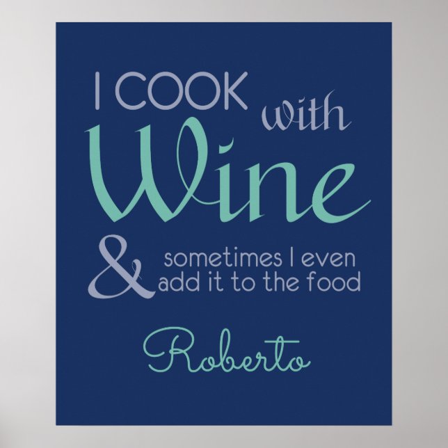 Citation de vin affiche de nom personnalisé (Devant)