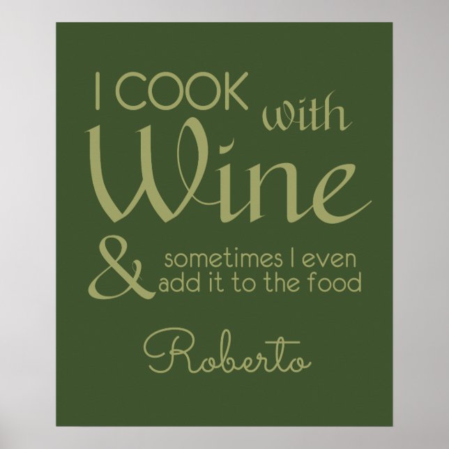 Citation de vin affiche de nom personnalisé (Devant)