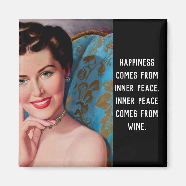 Citation de vin amusant Retro Homemaker Magnet (Devant)