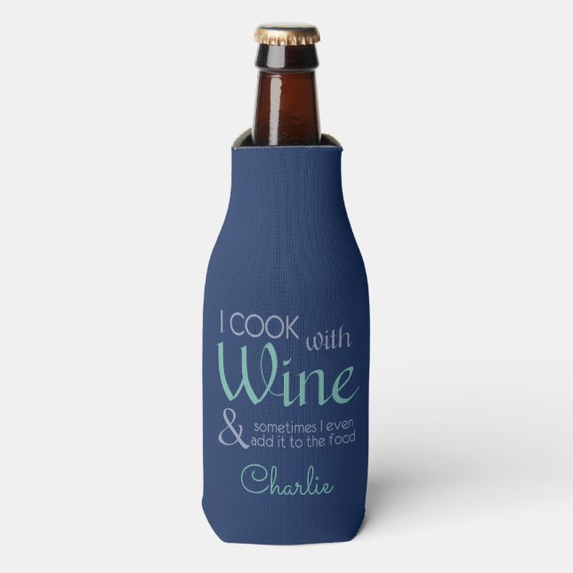 Citation de vin nom personnalisé glacière bouteill (Bottle Devant)