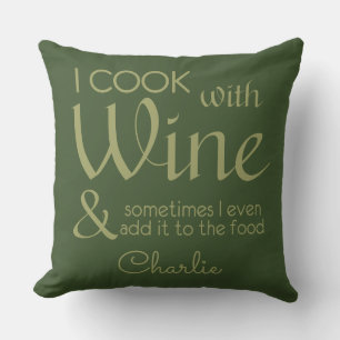 Citation de vin nom personnalisé lancer oreiller