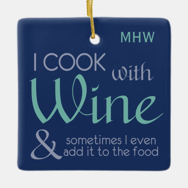 Citation de vin ornements monogrammes personnalisé (Devant)