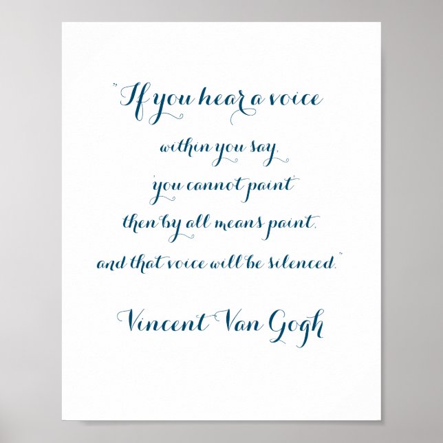 Citation de Vincent Van Gogh, Poster (Devant)