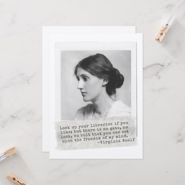 Citation de Virginia Woolf - Icônes de l'histoire  (Devant/Arrière en situation)