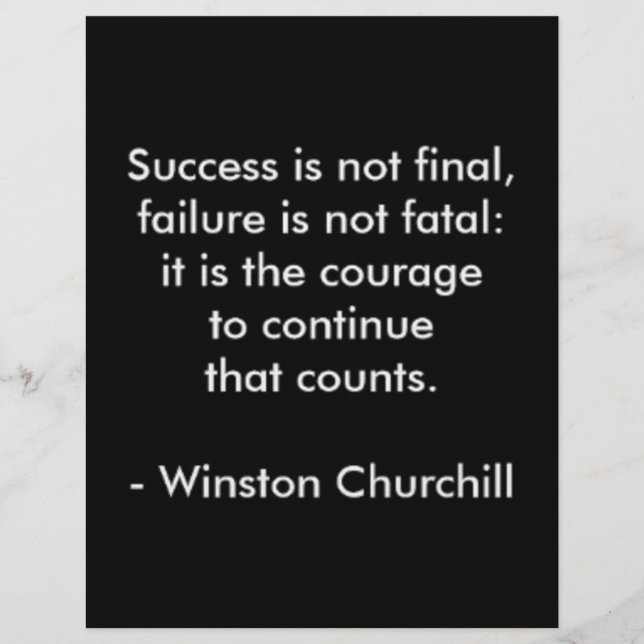 Citation de Winston Churchill ; Succès (Devant)