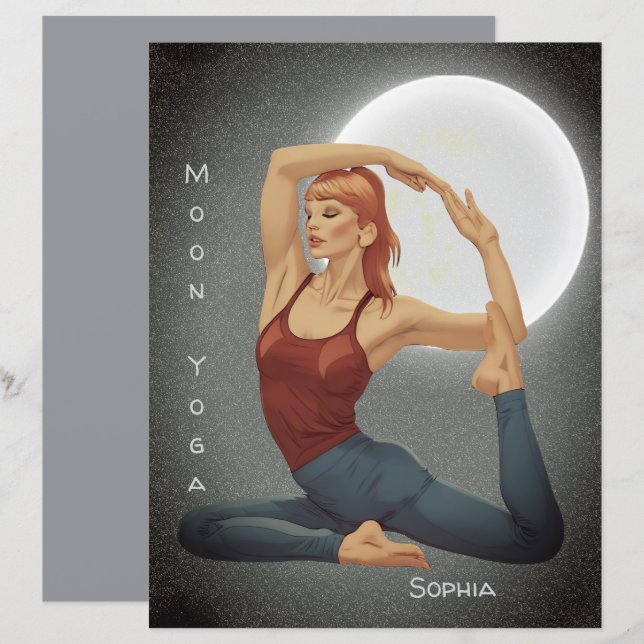 Citation de yoga lunaire Papier pour scrapbook per (Devant / Derrière)