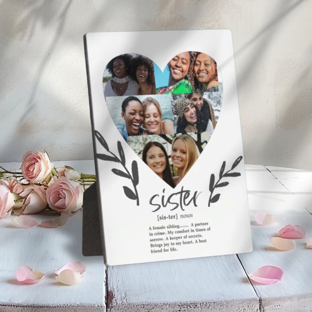 Citation des soeurs modernes Photo Plaque de coeur (Créateur téléchargé)