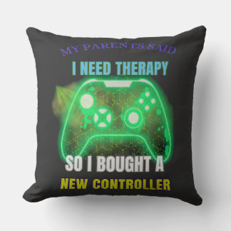 Citation drôle de joueur Manette Graphique Coussin