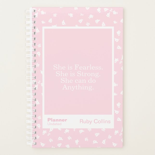 Citation encourageante rose pastel sans peur (Devant)