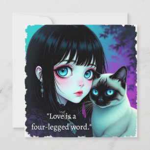 Citation Fille Anime et Chat Siamois