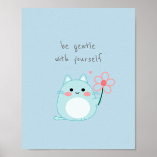 Citation inspirante avec affiche de chat lunaire