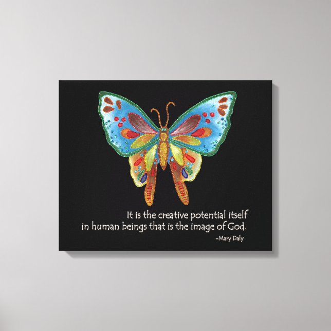 Citation inspirante avec toile Papillon (Recto)