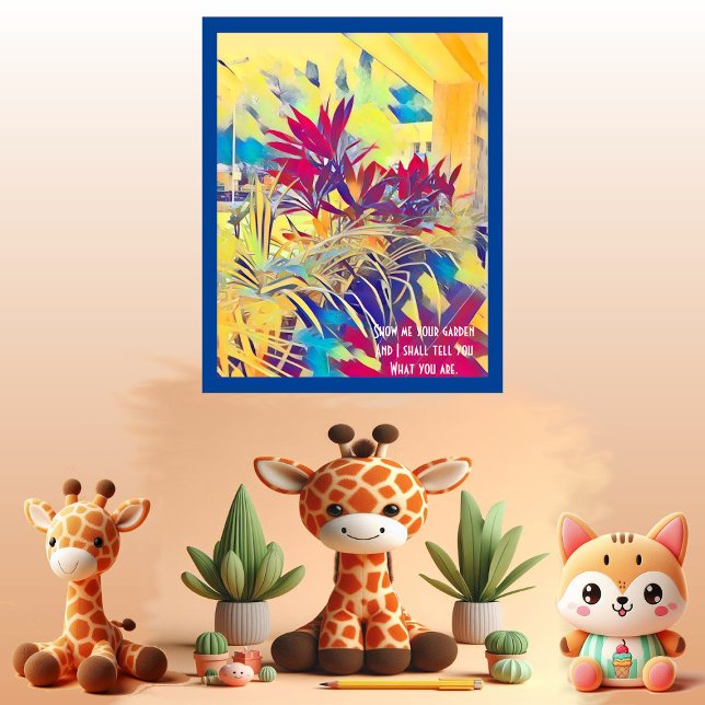 Citation inspirante de Garden Bush Mur Art Déco Ab (Garden Bush Inspiring Quote Wall Abstract Art Deco Poster)