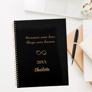 Citation inspirante en or noir 2026