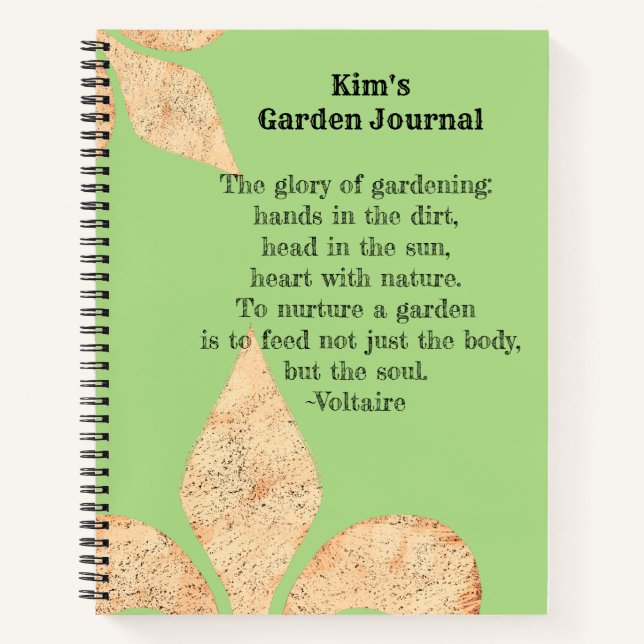 Citation inspirante Fleur de lis Garden Journal (Devant)