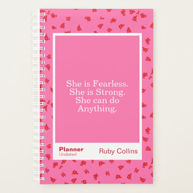 Citation Inspirante Fleur Rose Sans Peur (Devant)