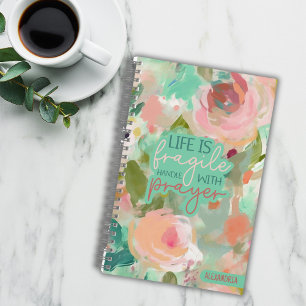 Citation inspirante Journal de prière florale rose