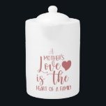 Citation inspirante Le rose d'amour d'une mère<br><div class="desc">Super idée cadeau pour Mère.  Belle citation en écriture décorative : "L'amour d'une mère est le coeur d'une famille".</div>