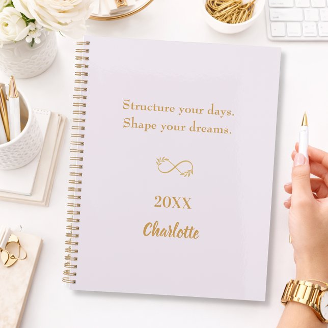 Citation inspirante or rose lavande 2026 (Créateur téléchargé)