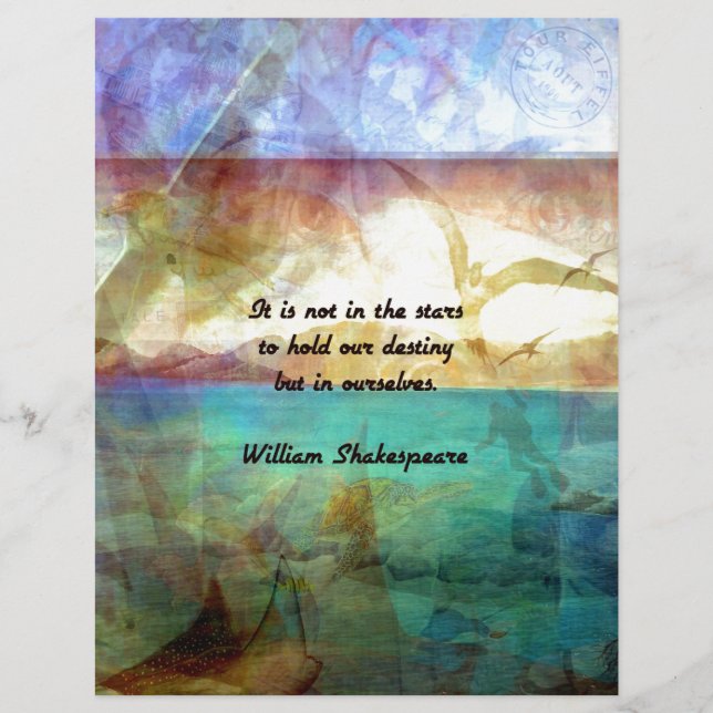 Citation Inspirationnelle De Shakespeare Sur La De (Devant)