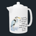 Citation inspirée du grand héron bleu d'aquarelle<br><div class="desc">Aquarelle originale Great Blue Heron Bird avec une citation inspirante,  encourageante et stimulante</div>