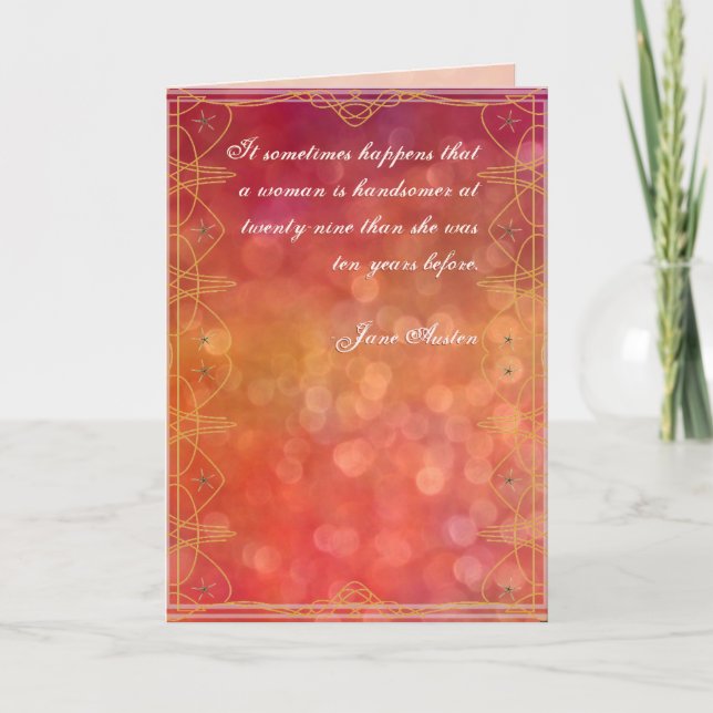 Citation Jane Austen Carte d'anniversaire CUSTOMIS (Devant)