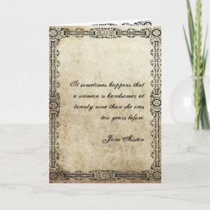 Citation Jane Austen Carte d'anniversaire CUSTOMIS