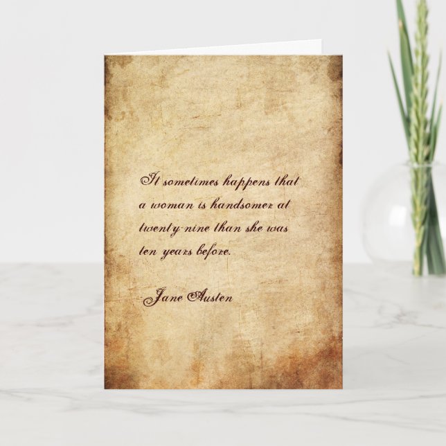 Citation Jane Austen Carte d'anniversaire CUSTOMIS (Devant)