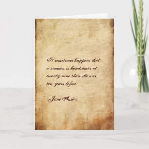 Citation Jane Austen Carte d'anniversaire CUSTOMIS