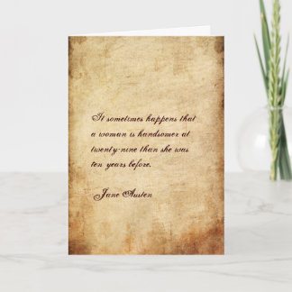 Citation Jane Austen Carte d'anniversaire CUSTOMIS