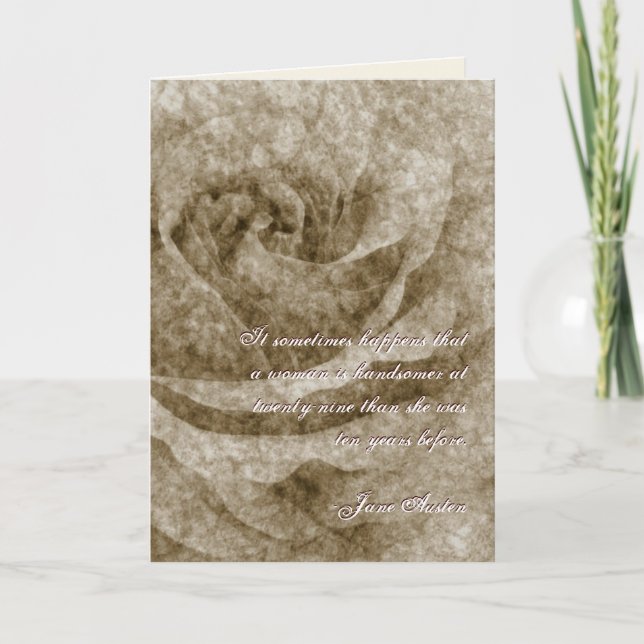 Citation Jane Austen Carte d'anniversaire CUSTOMIS (Devant)