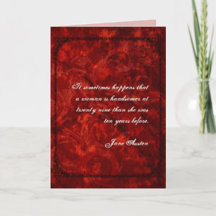 Citation Jane Austen Carte d'anniversaire CUSTOMIS
