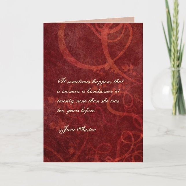 Citation Jane Austen Carte d'anniversaire CUSTOMIS (Devant)
