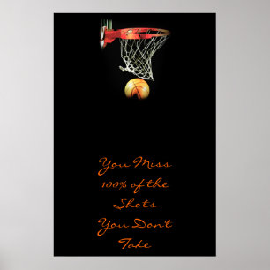 Citation Motivante Basketball Affiche de Porte