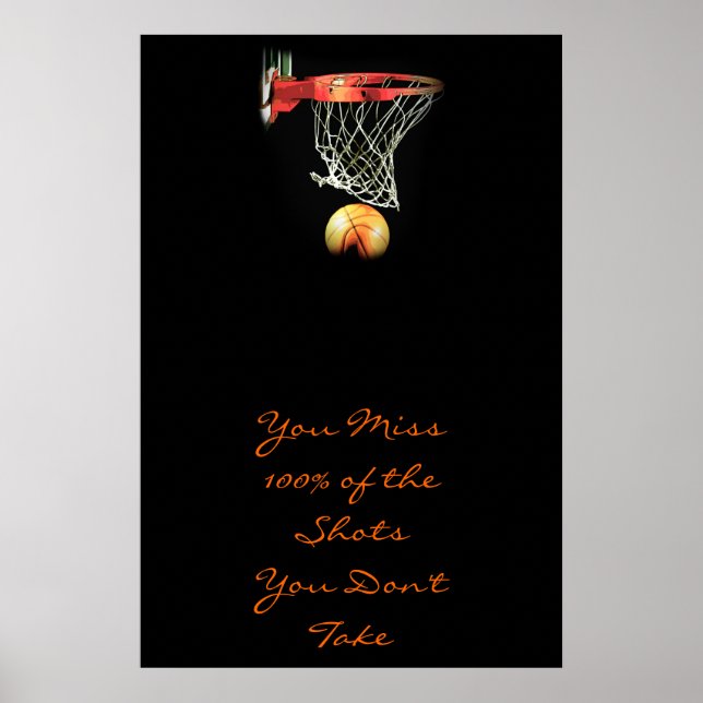 Citation Motivante Basketball Affiche de Porte (Devant)