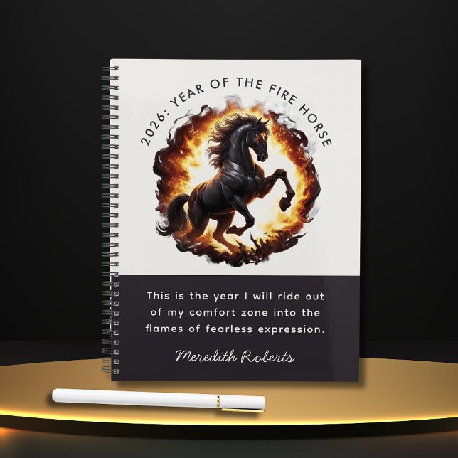 Citation motivante pour l'année 2026 du Cheval de  (2026 Year of the Fire Horse Motivational Quote Annual Planner)
