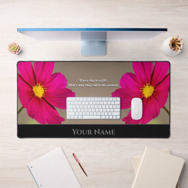 Citation motivationnelle avec de belles fleurs de  (Bureau 1)